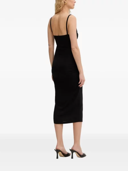 Midi haljina Just Cavalli s volanima crna
