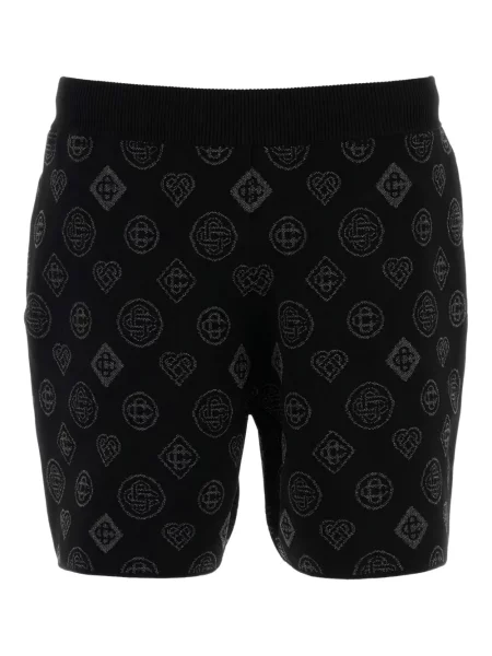 Bermude Casablanca cu broderie din jacard negru