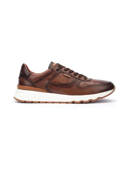 Sneakersy Pikolinos sznurowane skórzane brązowe