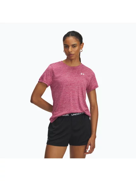 Tricou de antrenament pentru femei Under Armour Tech Twist fuchsia dusk/white alb