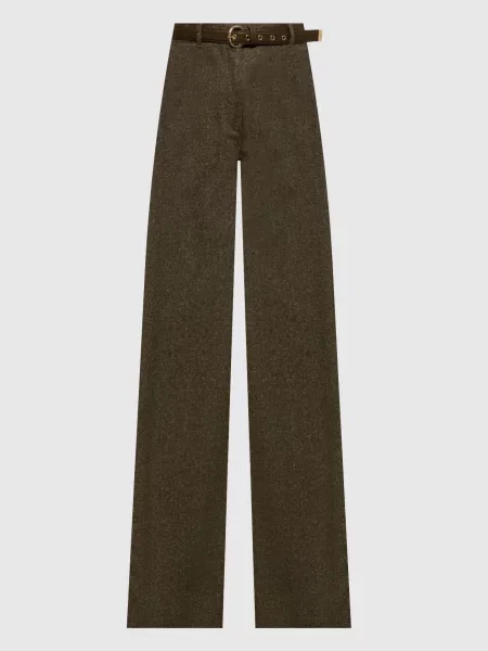 Штани GIOIA кольору хакі з вовною та шовком Max Mara