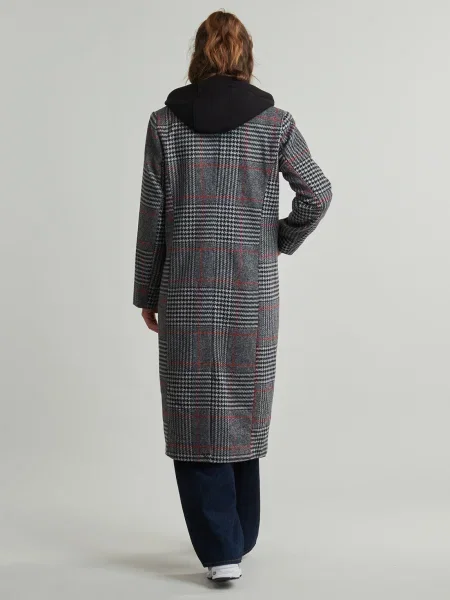 Palton Desigual în carouri gri