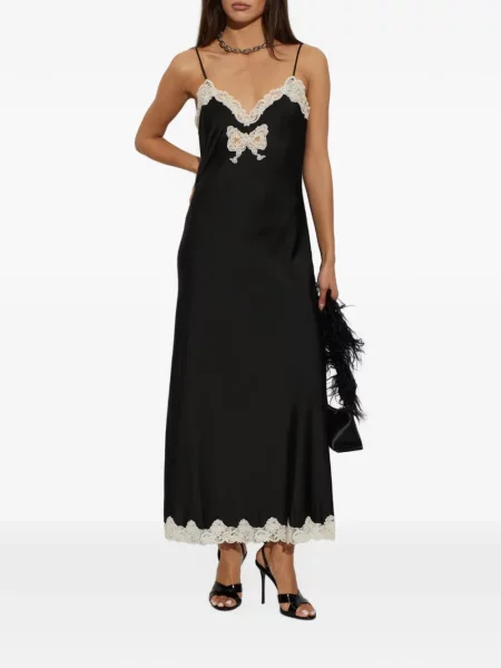 Rochie maxi Loveshackfancy din dantelă negru