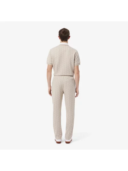 Lacoste Spodnie Dresowe Z Monogramem Paris beżowy