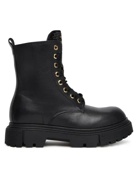 Žygio batai Elisabetta Franchi Lace-Up Bootie D juoda