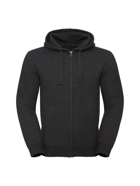 Меланжов суичър с качулка Russell с качулка черно