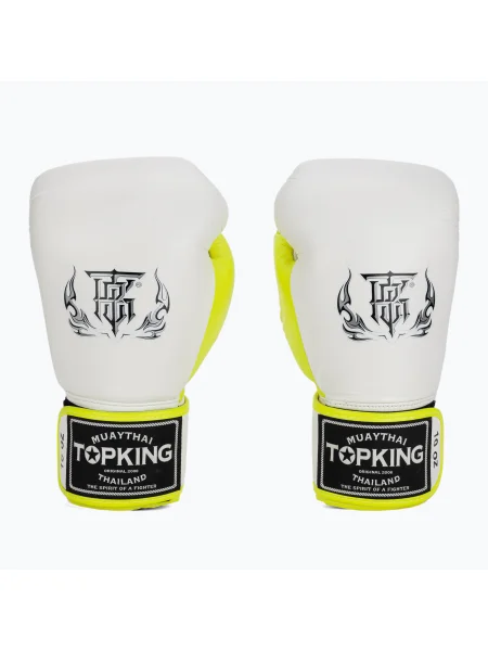 Топ King Boxing Reborn бели/жълти боксови ръкавици бяло