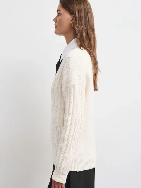 Medicine sweter z bawełną beżowy