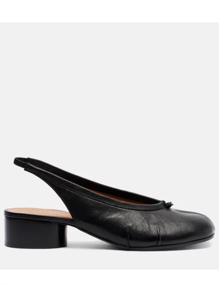Pantofi cu toc Maison Margiela din piele slingback negru