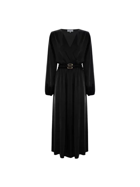 Sukienka Kocca z dekoltem w serek elegancka czarna