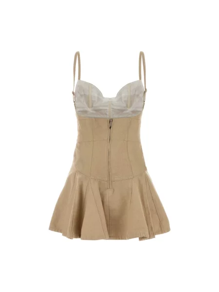 Sukienka jeansowa Dsquared2 beżowa
