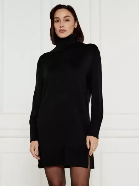 BOSS ORANGE De lână rochie Feringata negru