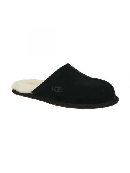 UGG De piele papuci de casă cu adaos de lână negru