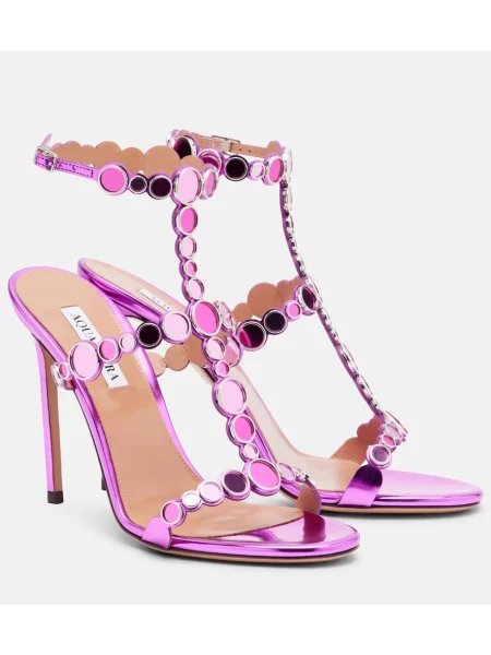 Sandale Aquazzura din piele violet