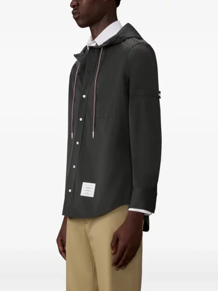 Риза Thom Browne с качулка черно