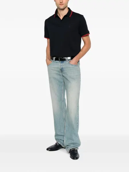 Dryžuotos polo marškinėliai Gucci mėlyna