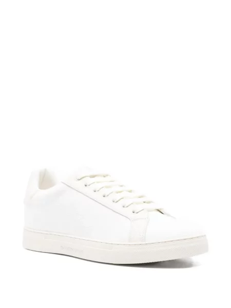 Δερμάτινα sneakers Emporio Armani με κορδόνια λευκό