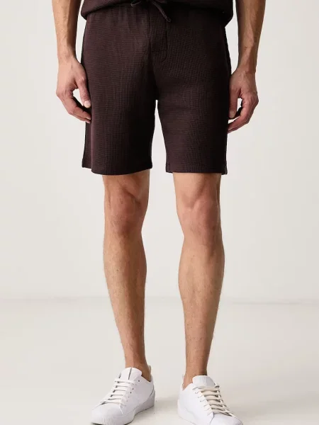 BOSS pantaloni scurți de loungewear pentru bărbați cu Waffle Shorts maro