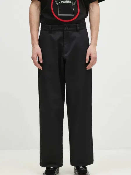 Champion pantaloni Straight Hem Pants bărbați drept negru