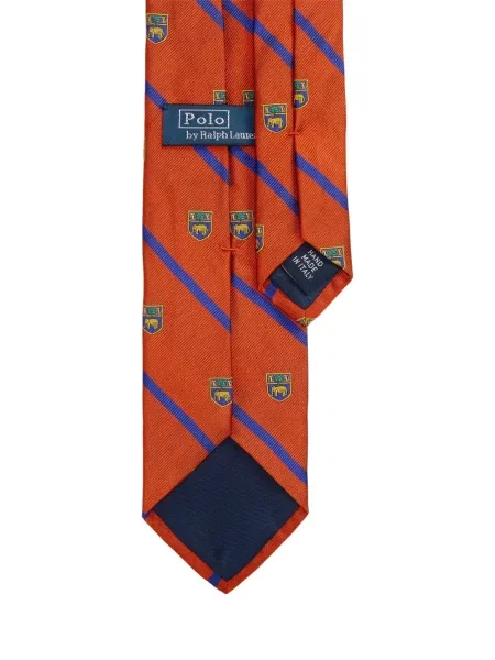 Шнур за пристягане карирана вратовръзка Polo Ralph Lauren бродирана зелено