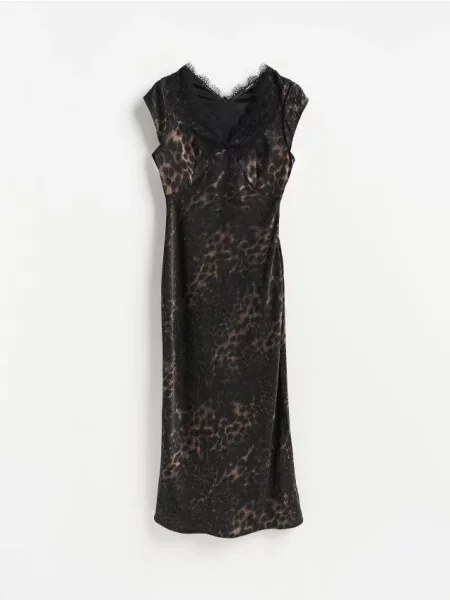 Reserved Rochie maxi cu imprimeu leopard multicolor
