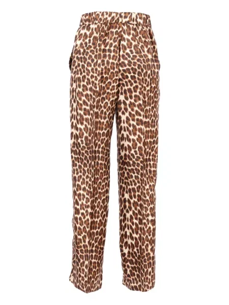 Pantaloni P.a.r.o.s.h. de mătase cu imagine cu model leopard maro