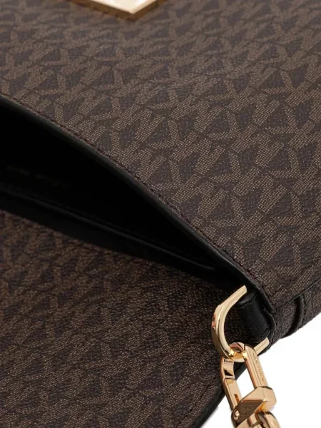 Spodnie Michael Michael Kors skórzane bez obcasa plecione różowe