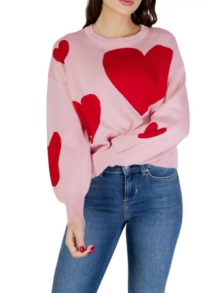 ONLY Pulover ONLMONTANA svetlo / ognjeno rdeča roza