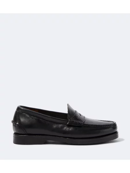 Pantofi loafer Visvim din piele negru