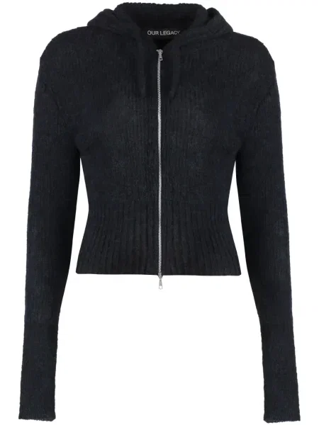 Dzianinowa bluza z kapturem Our Legacy czarna