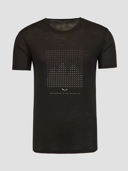 T-shirt Merino Salewa Eagle Dotted Mountain Trainer czarna