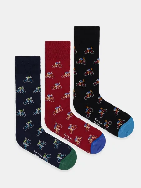 Чорапи Paul Smith 3 чифта мъжки черно