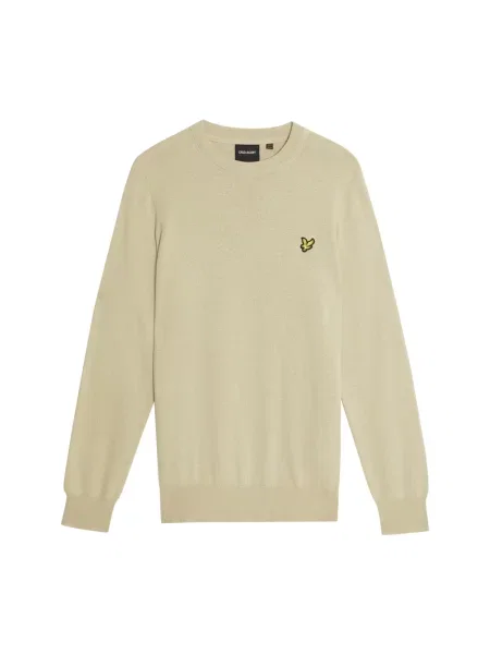 Sweter Lyle & Scott z wełny merino z okrągłym dekoltem beżowy