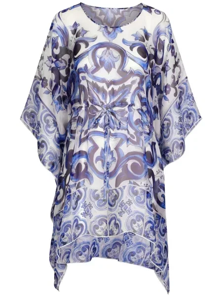 Rochie Dolce & Gabbana de mătase cu imagine de costum albastru