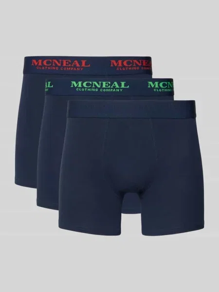 Bokserki o kroju slim fit z detalem z logo w zestawie 3 szt. Mcneal granatowe