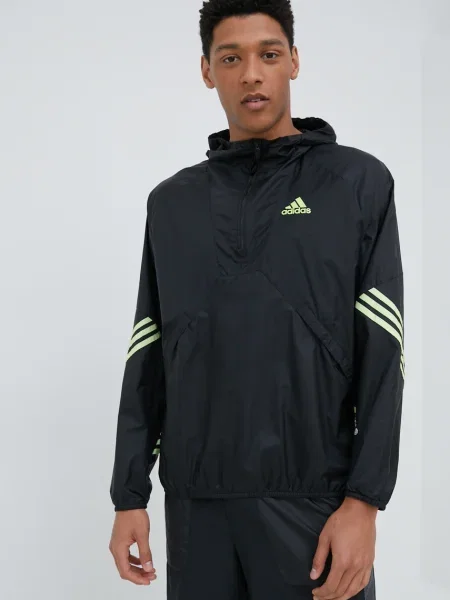 Ветровка adidas Performance с преходна изолация с уголемена кройка черно