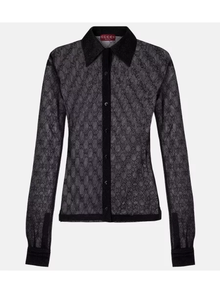 Cămașă Gucci transparente negru