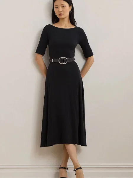 Lauren Ralph Lauren sukienka mini rozkloszowana czarny