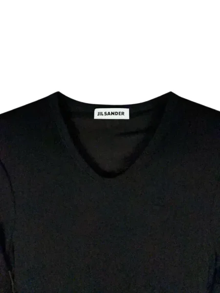 Rochie maxi Jil Sander cu decolteu în V negru