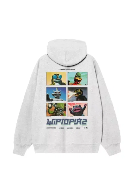 Суичър с качулка Carhartt Wip с принт сиво