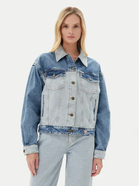 Guess Jeans Blugi Wide Leg albastru