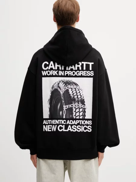 Carhartt WIP Hooded Sean Hamilton Sweat hanorac cu glugă bărbătesc din negru