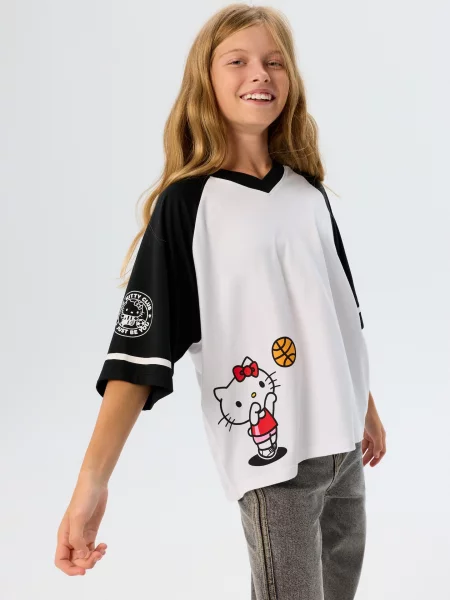 Sinsay Oversize tričko s potiskem Hello Kitty vícebarevná