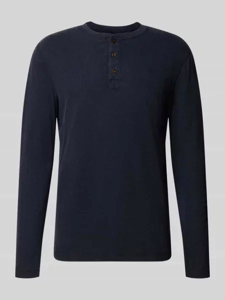 Longsleeve ze strukturalnym wzorem i listwą guzikową Superdry granatowa