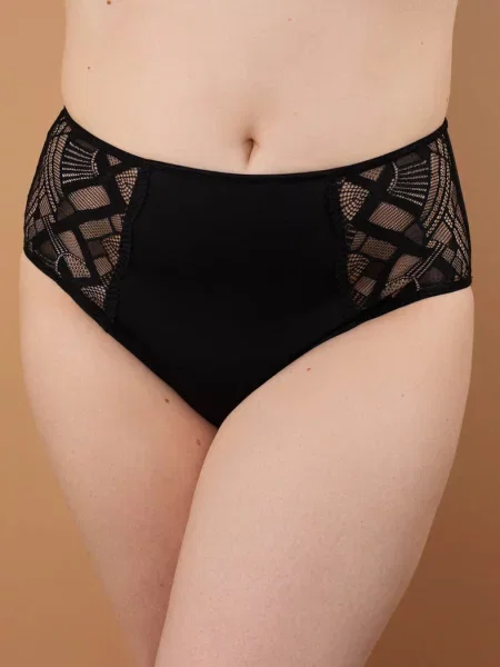 Женские трусы слип с высокой посадкой чорні