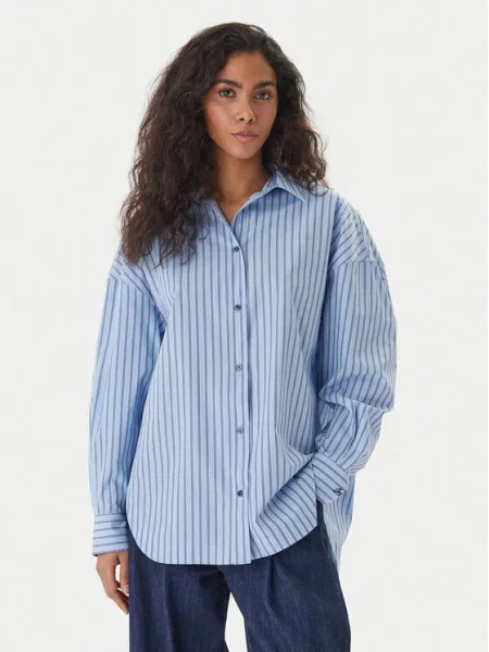 BOSS Marškiniai C_Bostatta Oversize mėlyna