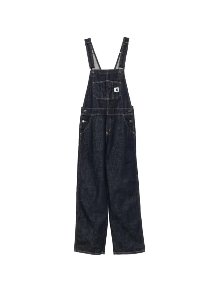 Salopetă de blugi Carhartt Wip cu autograf albastru