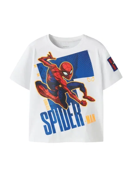 NAME IT Tričko Spider-Man kráľovská modrá / červená biela