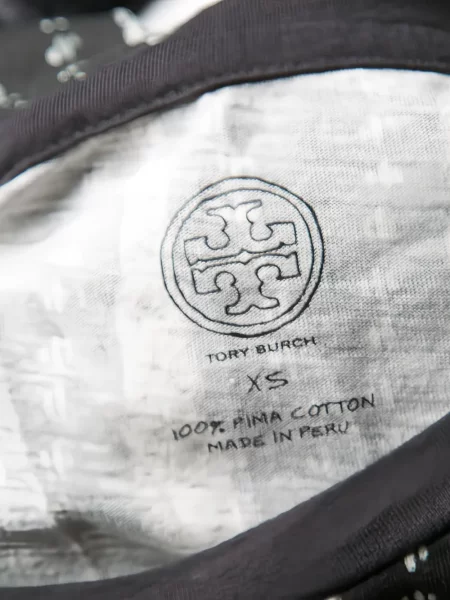 Тениска Tory Burch с принт черно