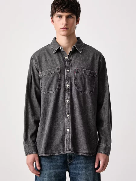Levi's cămașă pentru bărbați din denim MARIPOSA WORKER gri